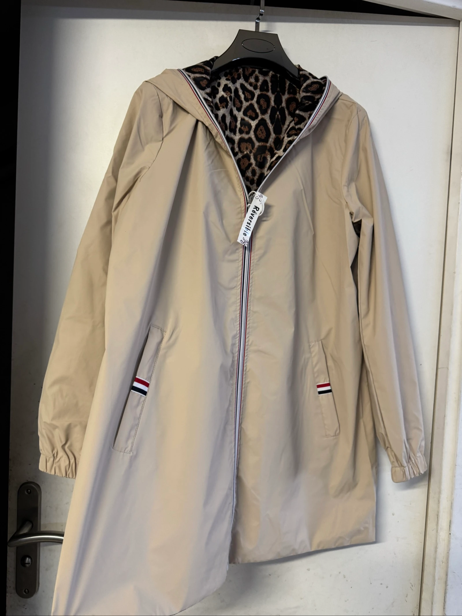Impermeable reversible beige taille m